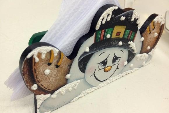 PORTA GUARDANAPO BONECO DE NEVE