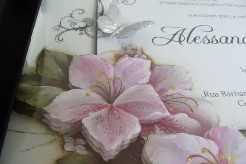 Bandeja Com Convite De Casamento em mdf