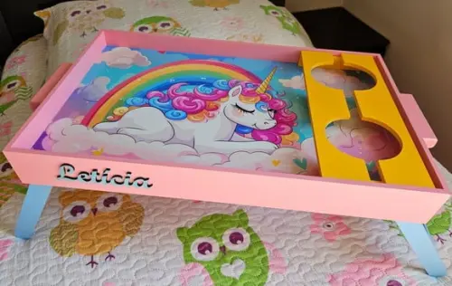 Bandeja Infantil mdf para Café da Manhã personalizada
