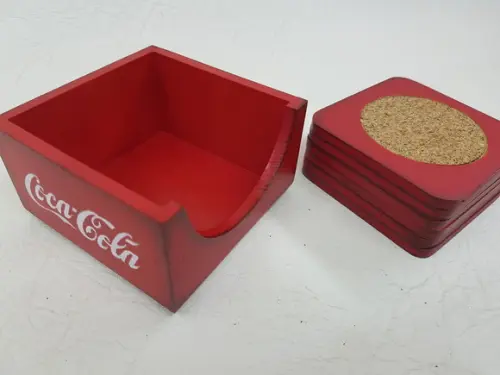 Porta copos vermelho coca cola