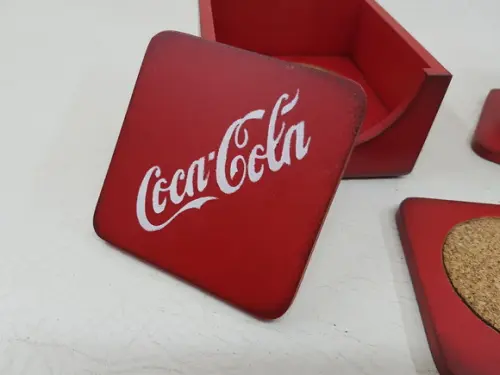 Porta copos vermelho coca cola