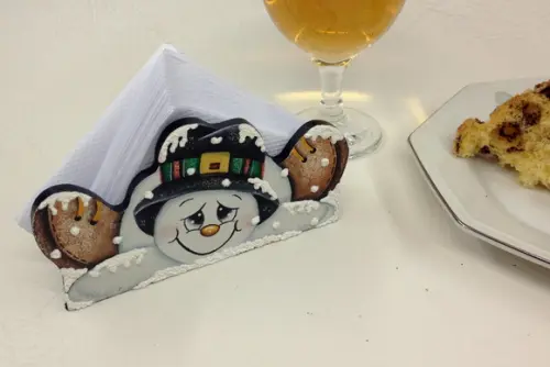 PORTA GUARDANAPO BONECO DE NEVE