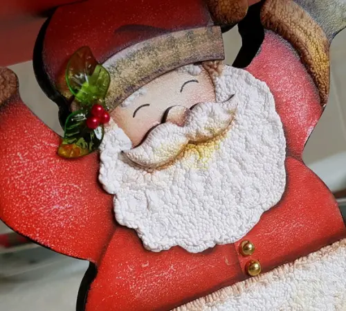 Porta Panetone em mdf Papai Noel na Chaminé