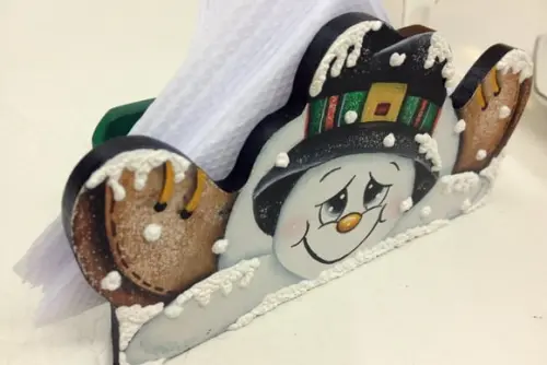 PORTA GUARDANAPO BONECO DE NEVE