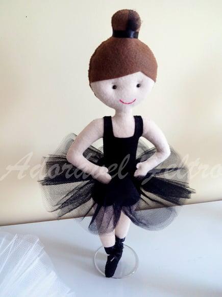 Cisne Branco Boneca Bailarina em Feltro (37cm)