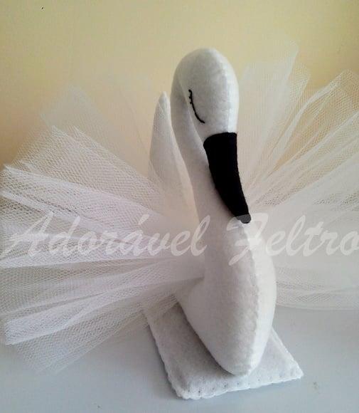 Cisne Branco em feltro