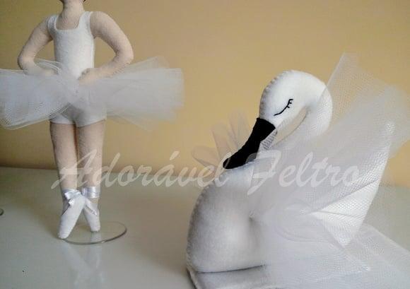 Cisne Branco em feltro