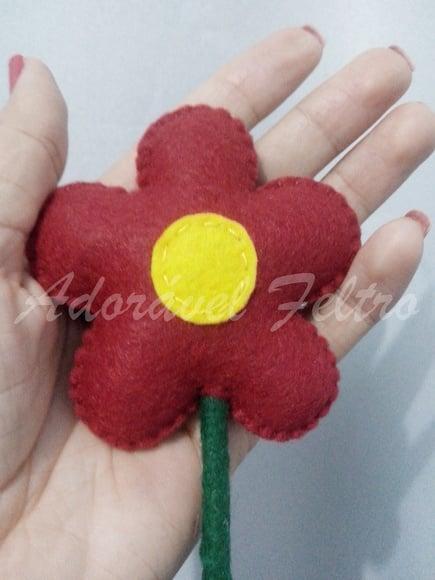 Flor em Feltro no Palito
