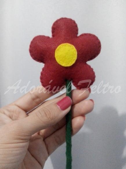 Flor em Feltro no Palito