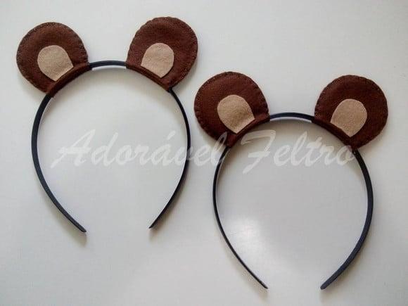 Kit 10 Tiaras Orelhas de Urso
