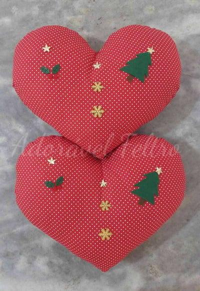 Kit 2 Almofadas de Natal - Coração 30cm