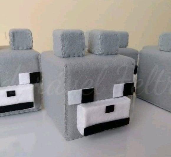 Kit 2 Lobos - Minecraft em Feltro