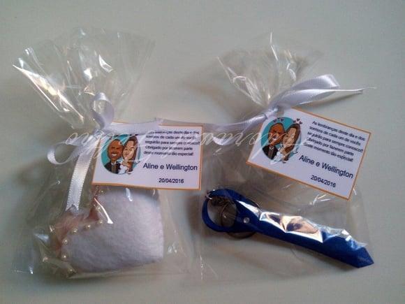 Kit 3 Chaveiros Coração em Feltro