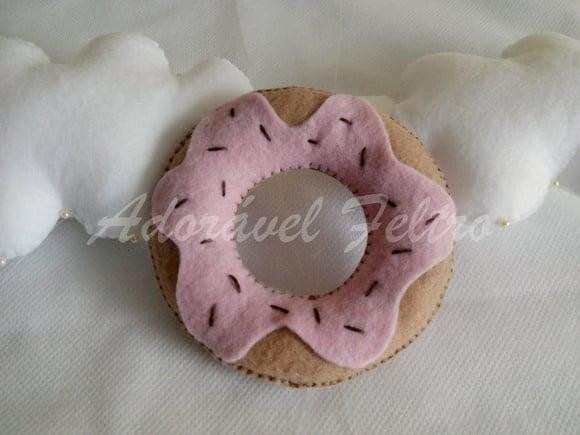 Kit 3 Donuts em feltro - 10cm