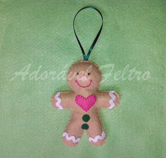 Kit 3 Enfeites para Árvore de Natal-boneco Biscoito