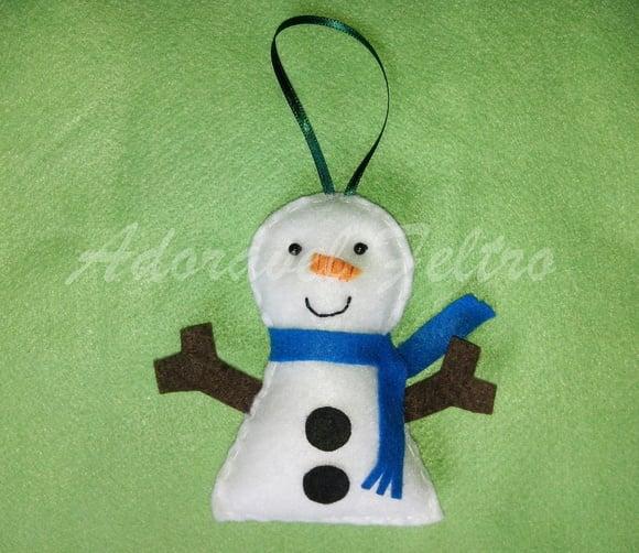 Kit 3 Enfeites para Árvore de Natal-boneco de Neve