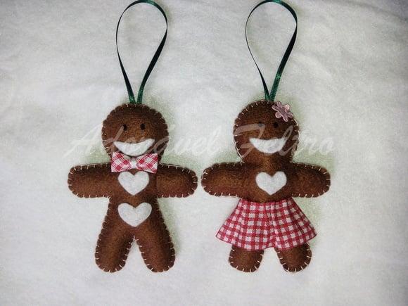 Kit 3 Enfeites para Árvore de Natal-boneco Biscoito