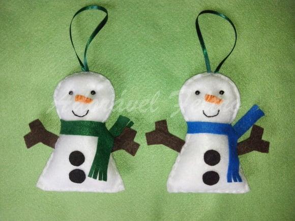 Kit 3 Enfeites para Árvore de Natal-boneco de Neve