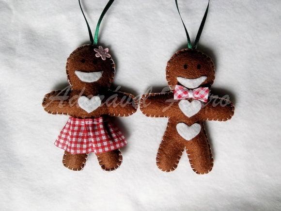 Kit 3 Enfeites para Árvore de Natal-boneco Biscoito