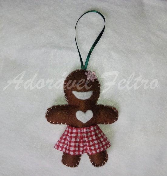 Kit 3 Enfeites para Árvore de Natal-boneco Biscoito