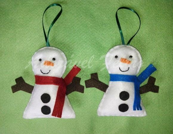 Kit 3 Enfeites para Árvore de Natal-boneco de Neve