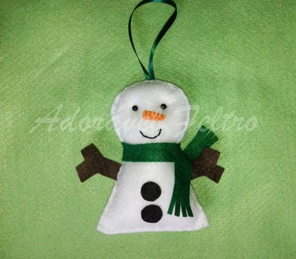 Kit 3 Enfeites para Árvore de Natal-boneco de Neve