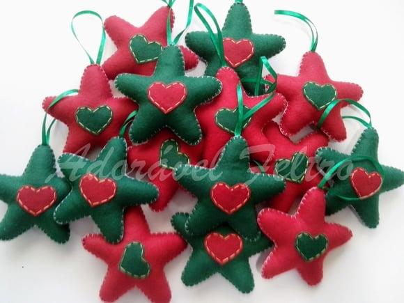 Kit 3 Enfeites para Árvore de Natal-Estrela