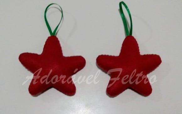 Kit 3 Enfeites para Árvore de Natal-Estrela