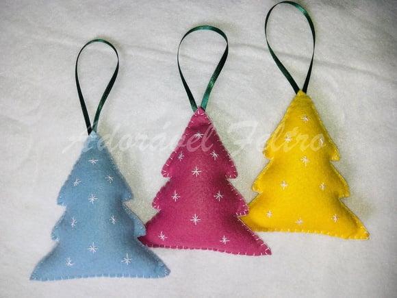 Kit 3 Enfeites para Árvore de Natal-pinheiro