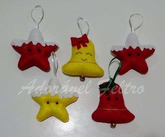 Kit 3 Enfeites para Árvore de Natal-Sino