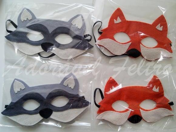 Kit 3 Máscaras Guaxinim em feltro