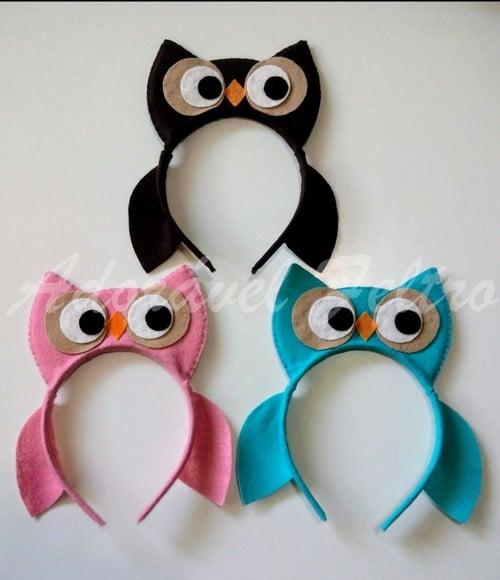 Kit 3 Tiaras Coruja