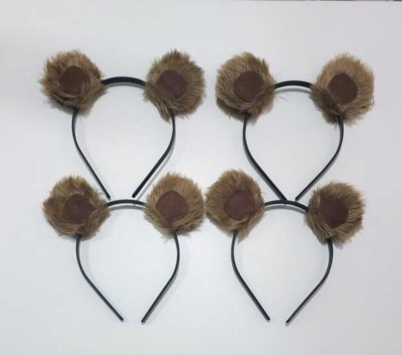 Kit 3 Tiaras Orelhas de Esquilo