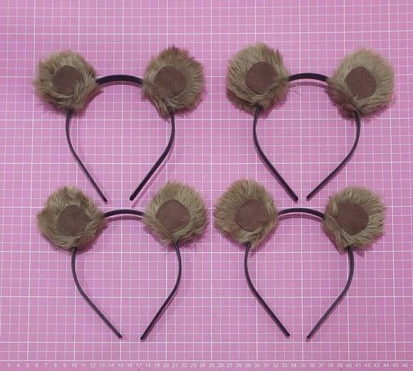 Kit 3 Tiaras Orelhas de Esquilo