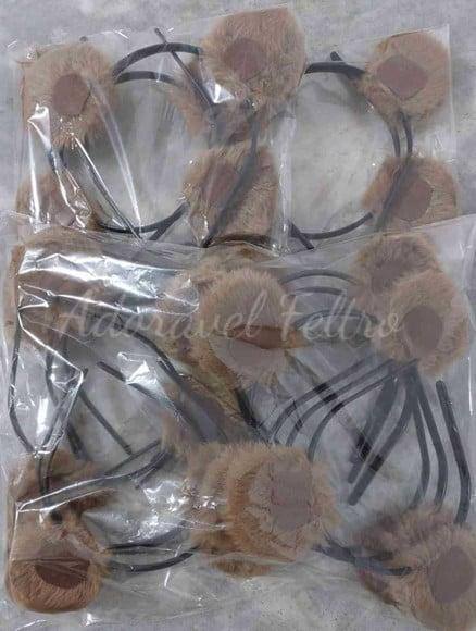 Kit 3 Tiaras Orelhas de Esquilo