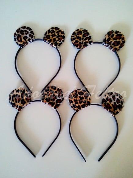 Kit 3 Tiaras Orelhas de Onça