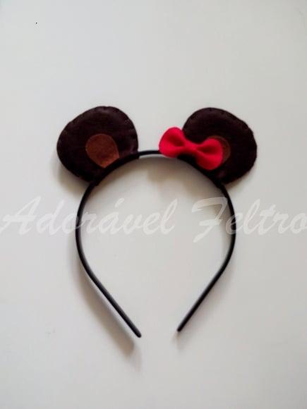 Kit 3 Tiaras Orelhas de Ursa com Laço