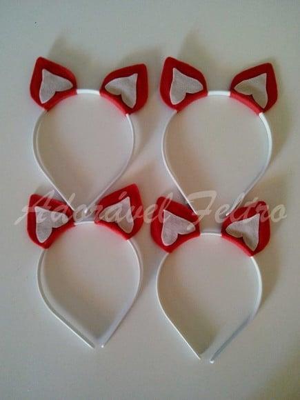 Kit 3 Tiaras Orelhas de Raposa