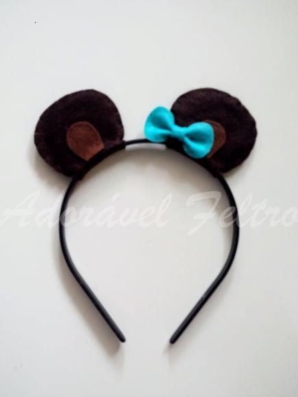 Kit 3 Tiaras Orelhas de Ursa com Laço