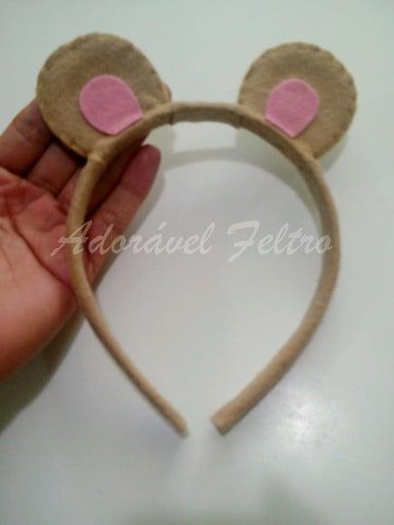 Kit 3 Tiaras Orelhas de Ursinho(encapada)