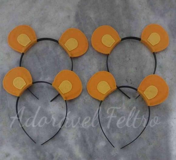 Kit 3 Tiaras Orelhas de Urso