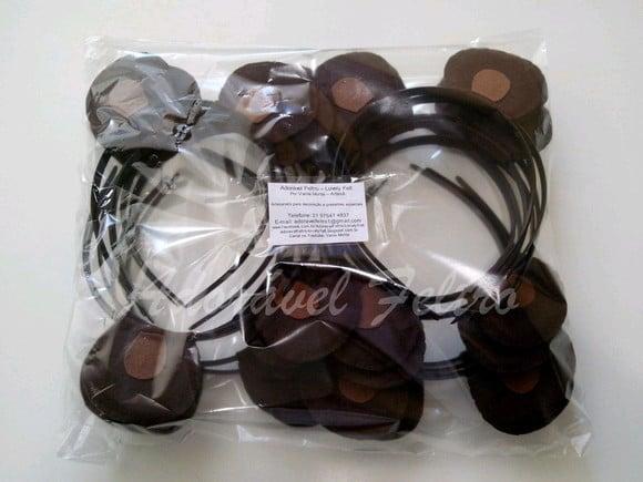 Kit 3 Tiaras Orelhas de Urso