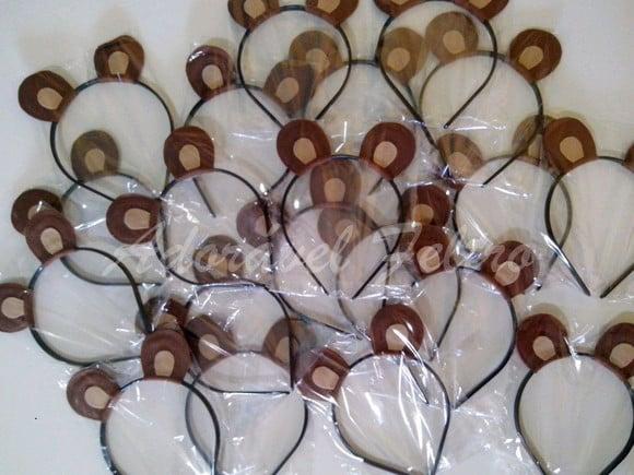 Kit 3 Tiaras Orelhas de Urso