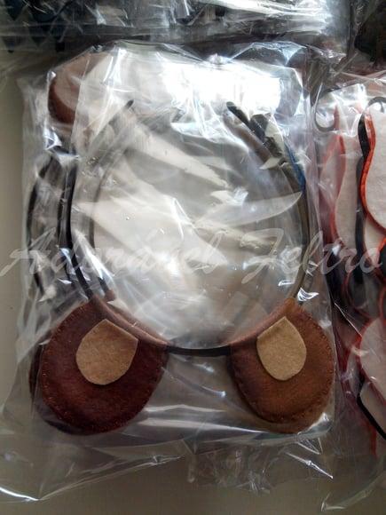 Kit 3 Tiaras Orelhas de Urso