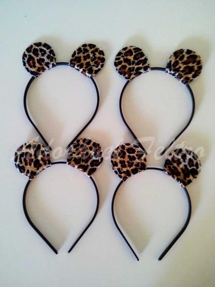 Kit 6 Tiaras Orelhas de Onça
