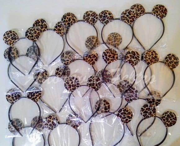 Kit 6 Tiaras Orelhas de Onça