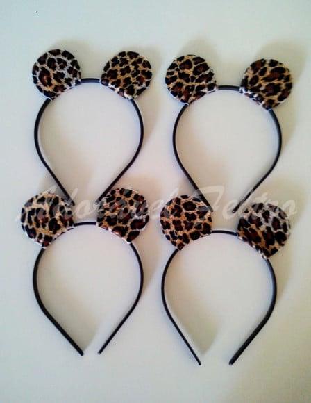 Kit 8 Tiaras Orelhas de Onça