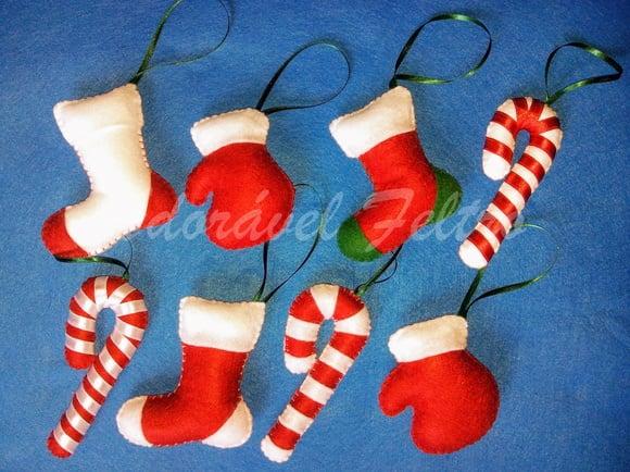Kit com 8 enfeites para Árvore de Natal