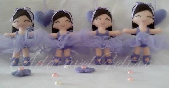 Linda Boneca Bailarina em Feltro (30 cm)