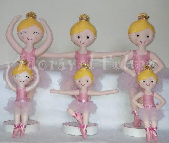 Linda Boneca Bailarina em Feltro 35cm